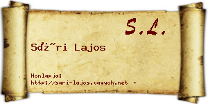 Sári Lajos névjegykártya