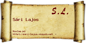Sári Lajos névjegykártya